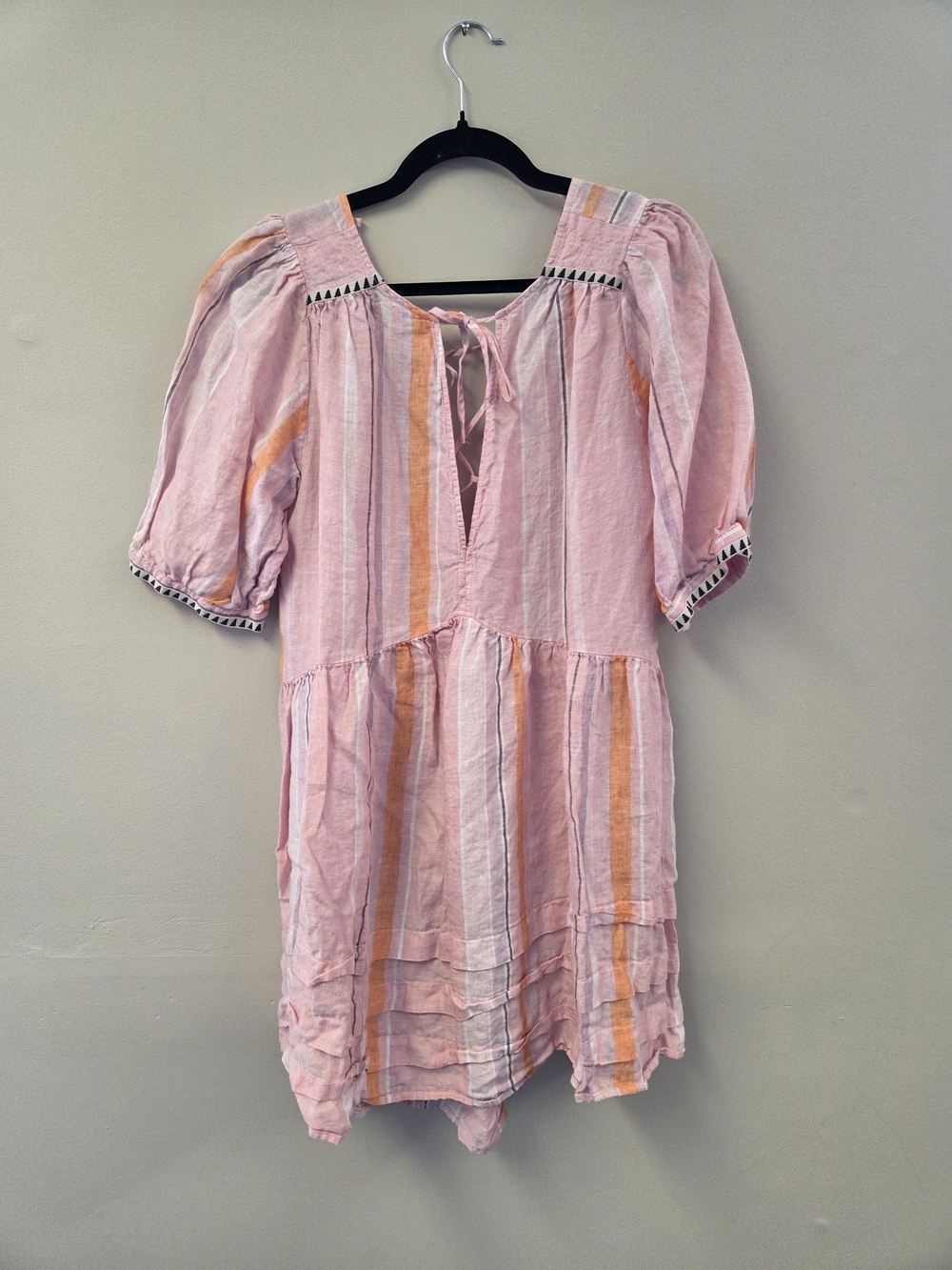 H & M Pink Striped Boho Tunic Dress